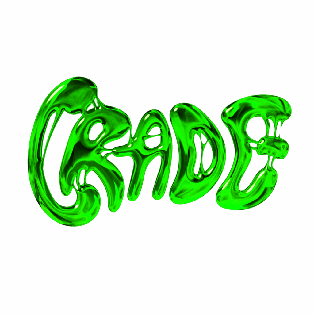 Logotype Crade en vert avec un effet dégoulinant et visqueux. 